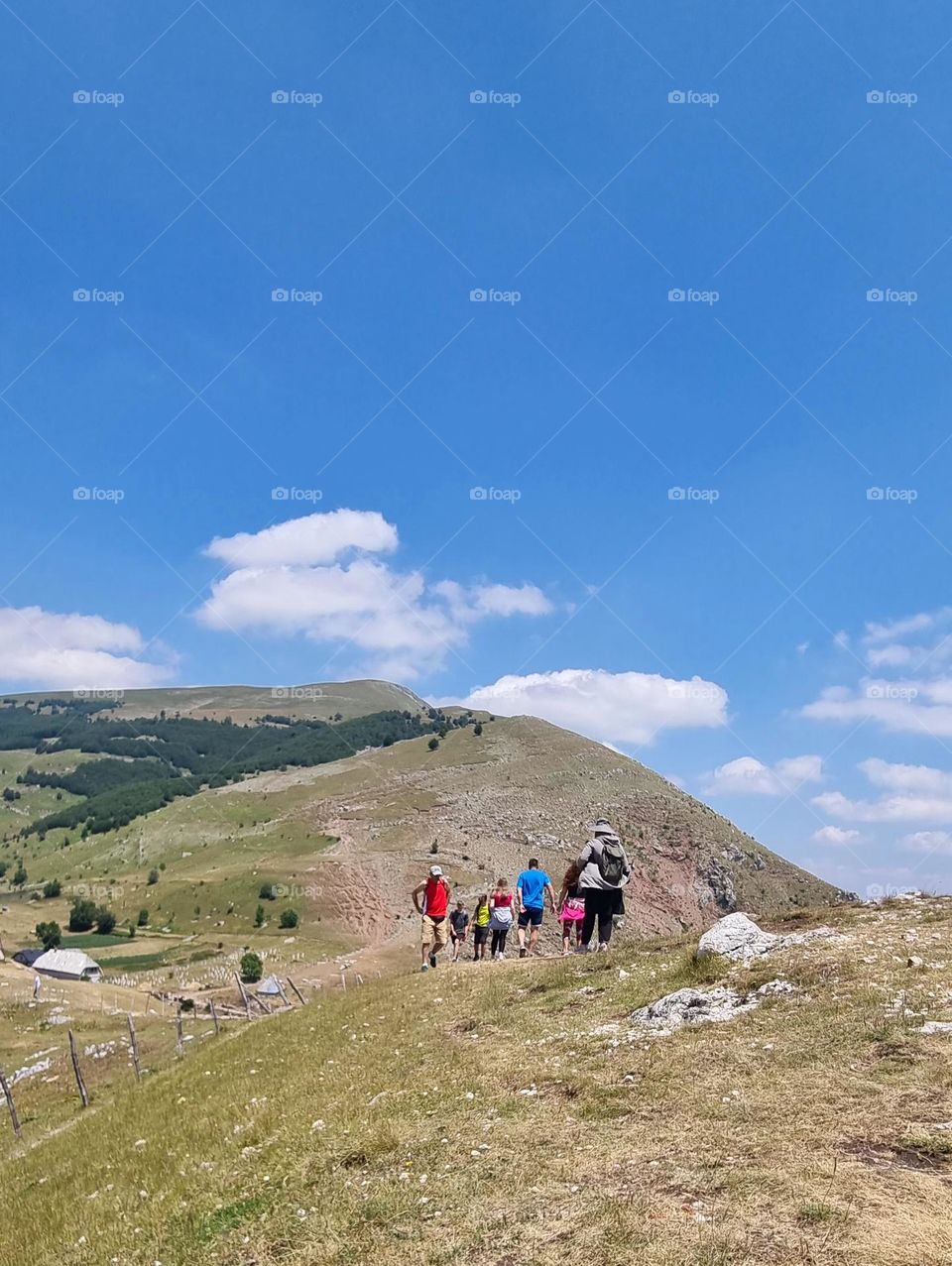 a walk on the slopes of the mountain