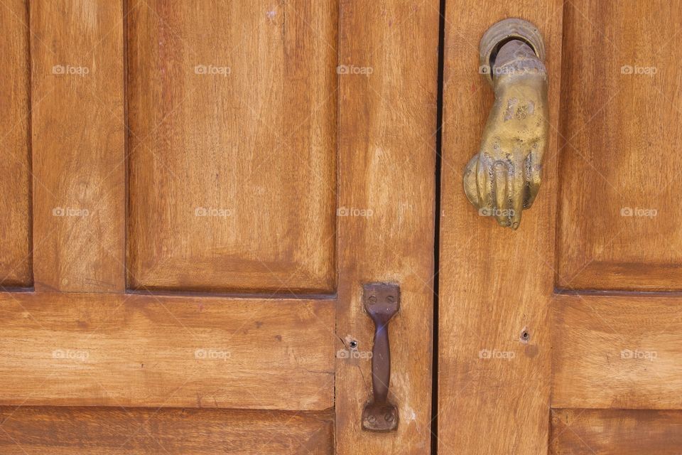 A brass door knocker in San Miguel de Allende, Mexico.