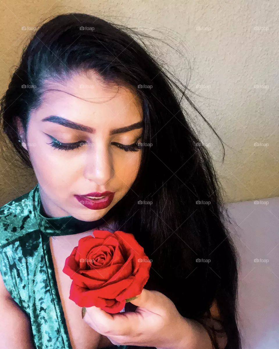 Foto com rosas 