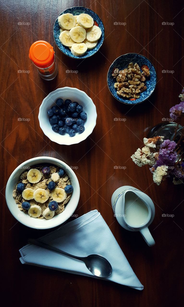 Directly above shot of breakfast