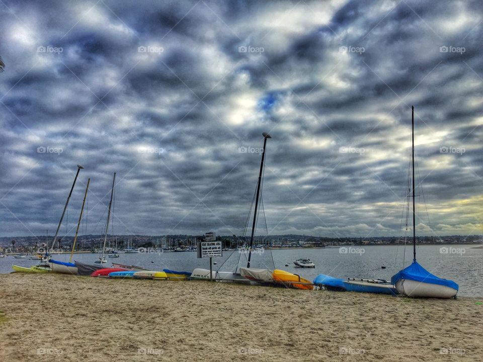 Shore boat. Shored boats