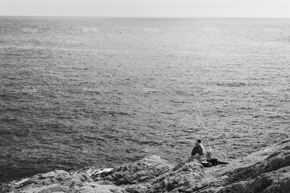 Fisherman on the sea