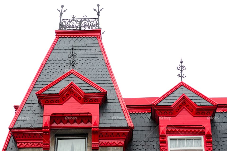Colored roofs of houses Montreal
