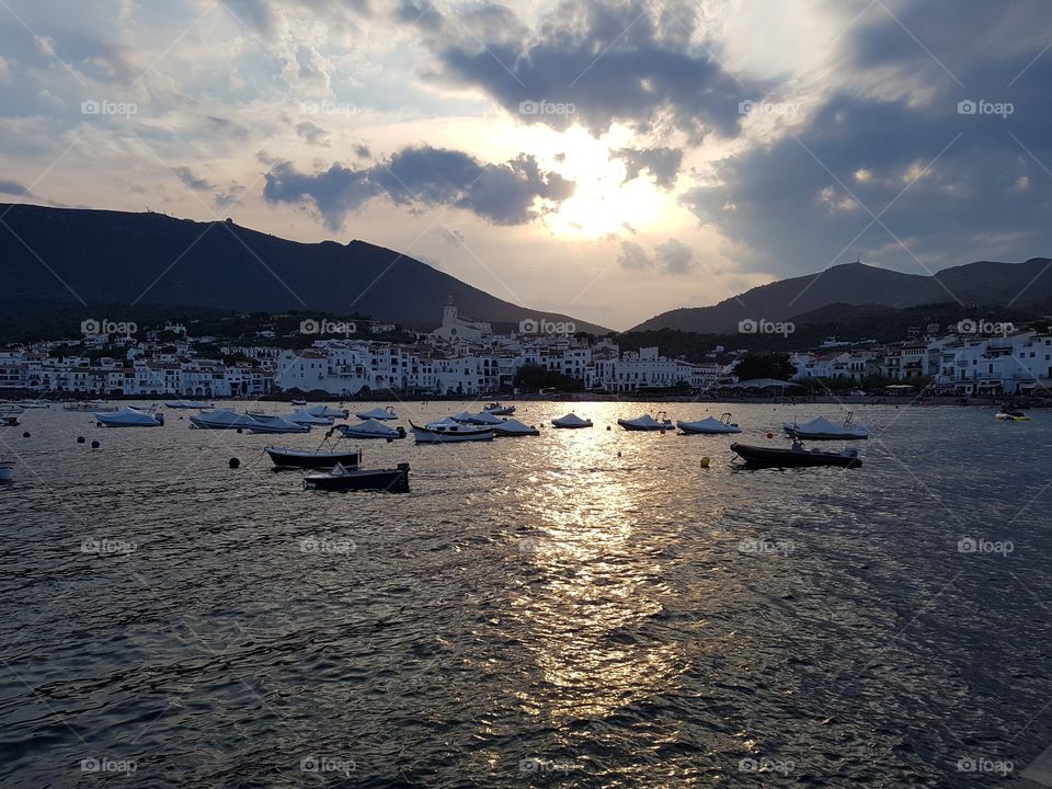 amazing Cadaques town in Catalonia, afternoon landscape