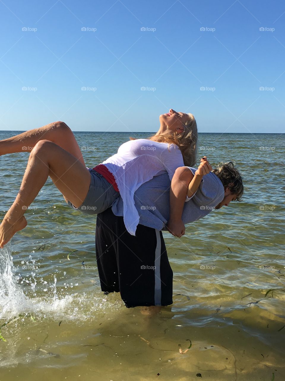 Couple enjoying in sea