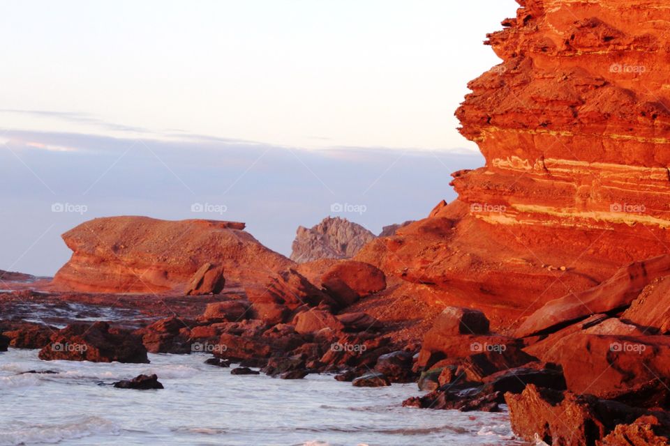 red stones naturels in Legzira Beach.