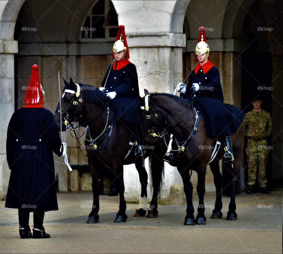 Household Cavalry Guards inspection