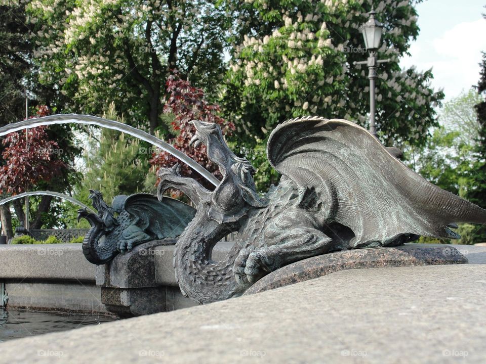 Fountain in the city garden