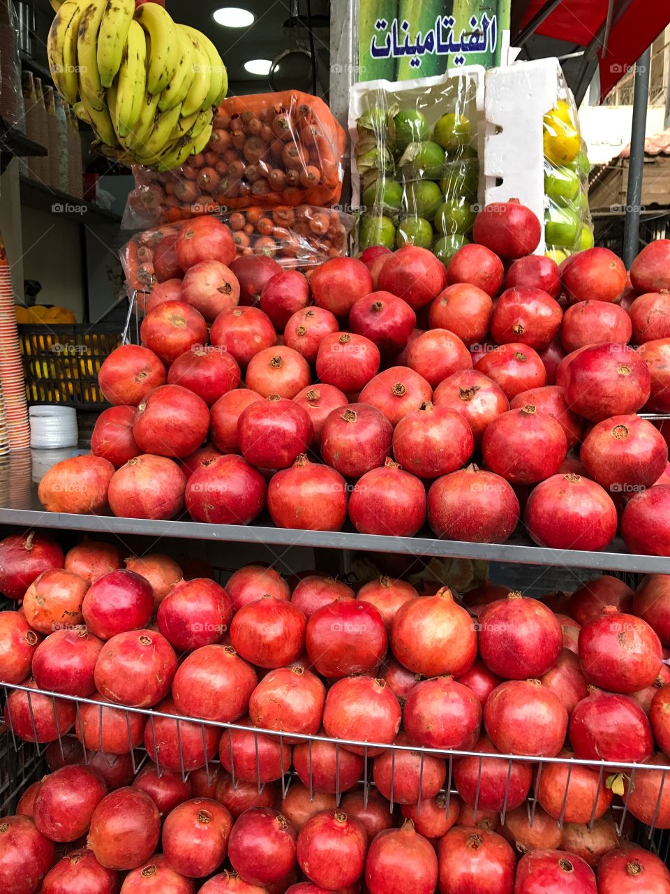 Pomegranates at market
