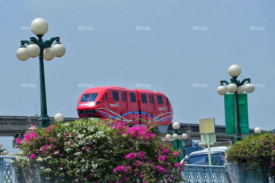 The Sentosa express is a monorail line connecting Sentosa to the Singapore mainland.