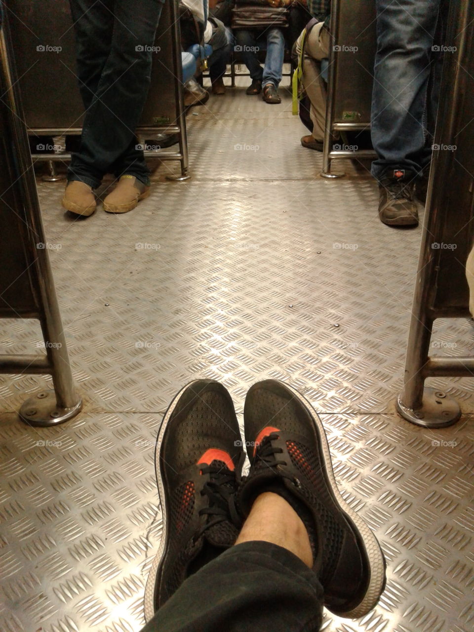 A pair of shoes for travelling.