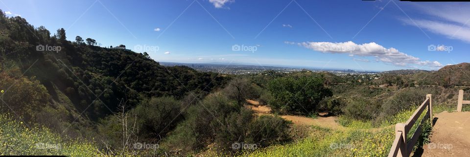 The unknown side of Griffith Park.  View of Los Angeles from down the trail