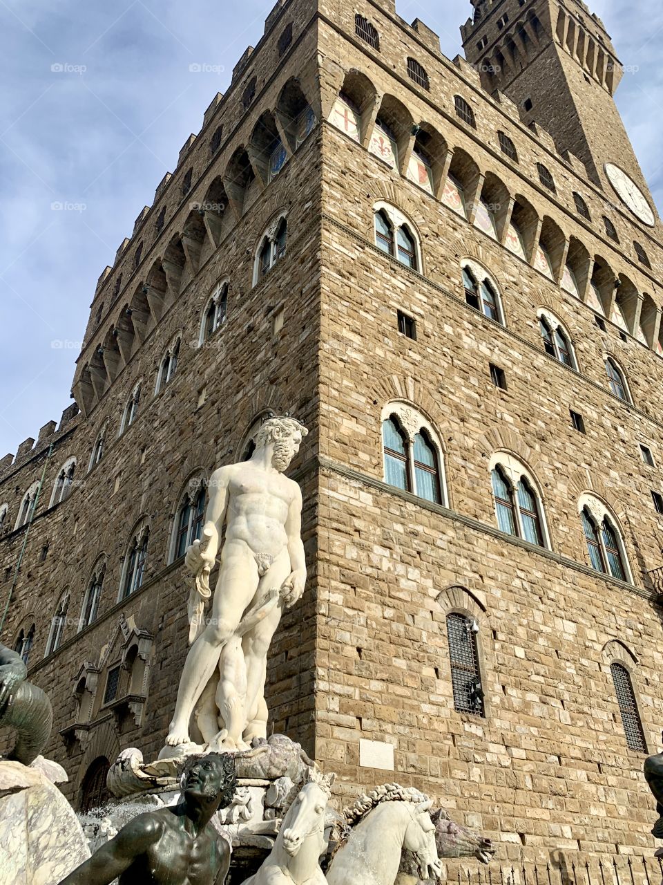 Florence, detail of the Fountain of Neptune in Piazza della Signoria