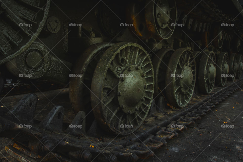 caterpillar of the tank. military equipment