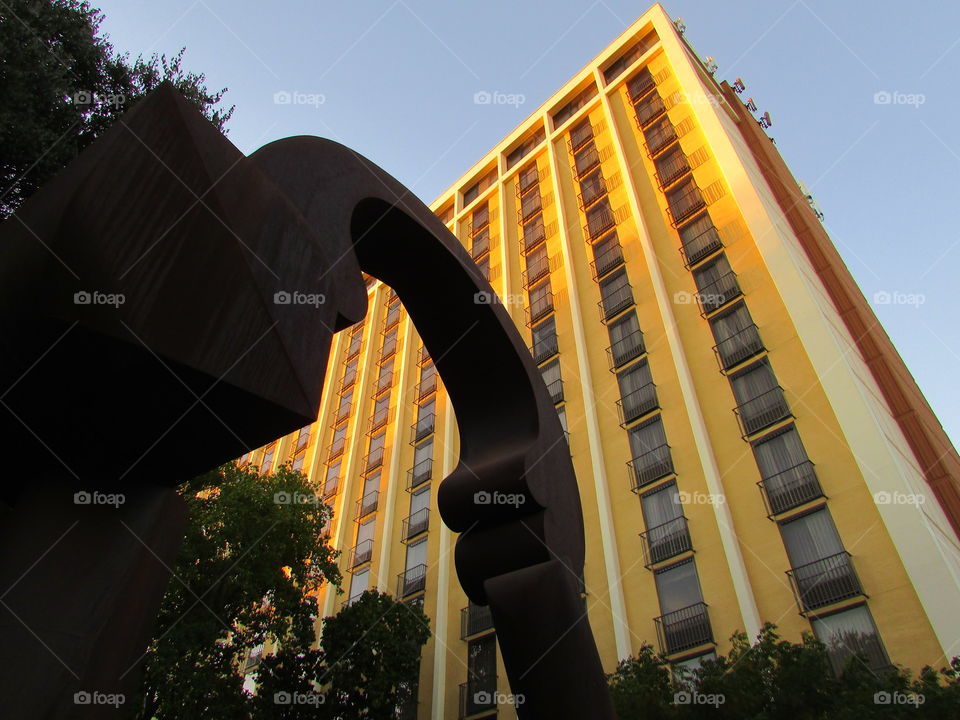 Plaza archway Hilton. hanging out downtown plaza