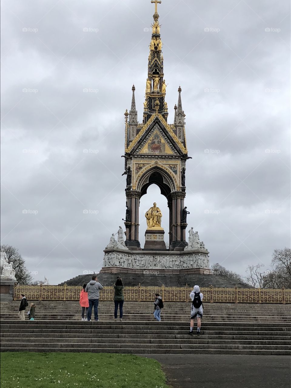 A beautiful shot of the Victoria and Albert monument on a grey, April morning. 