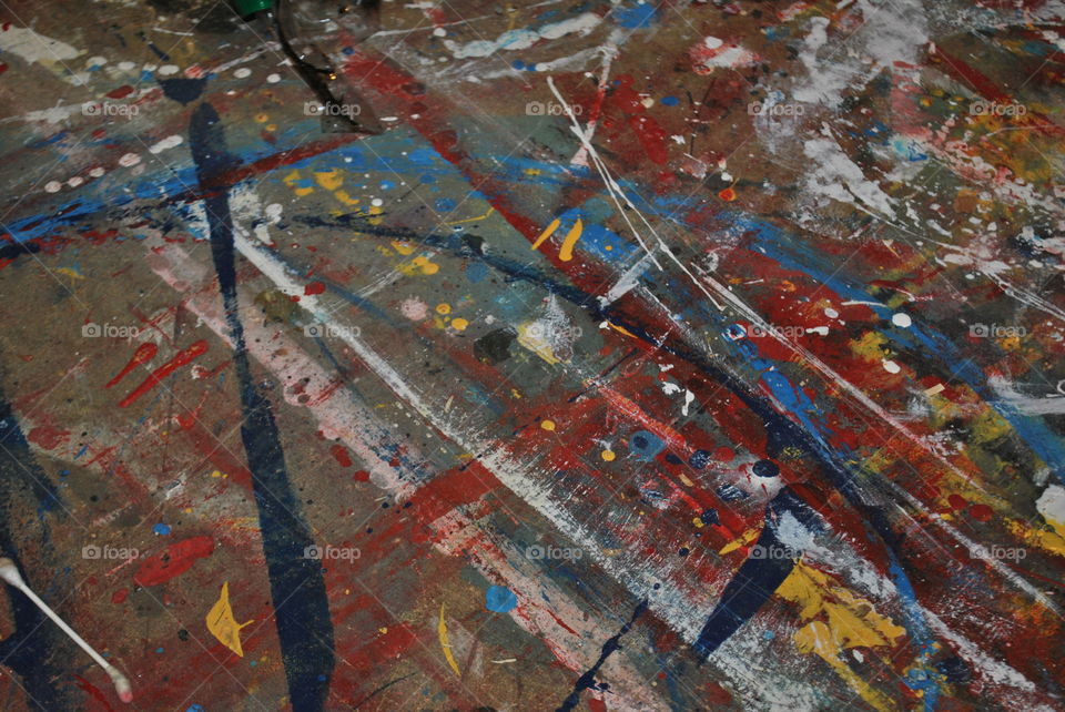 Stains, drops of paint of different colors