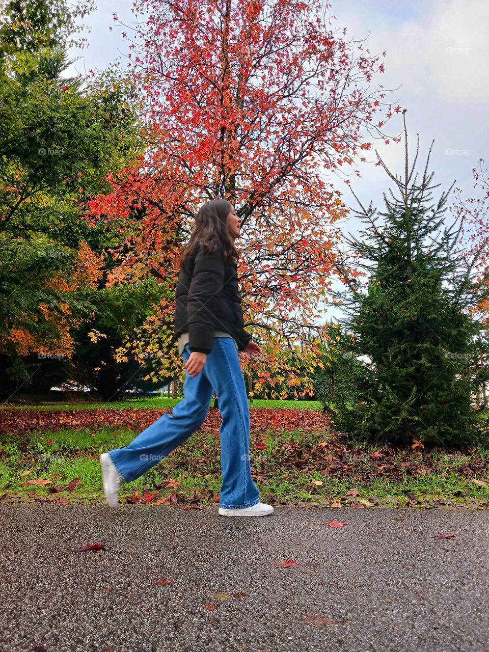 Strolling through autumn colors.