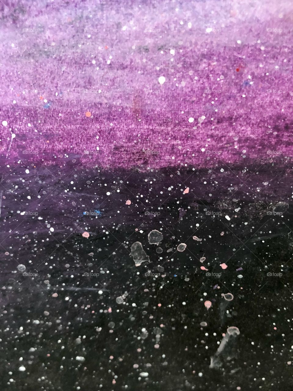 Abstract black purple splash painted background 