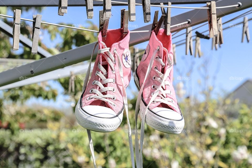 Converse Allstar shoes . Converse All Stars shoes on drying