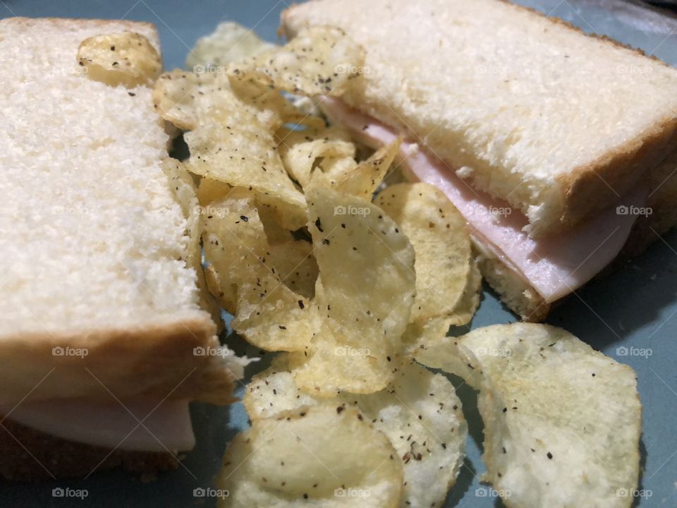 Sandwich and chips