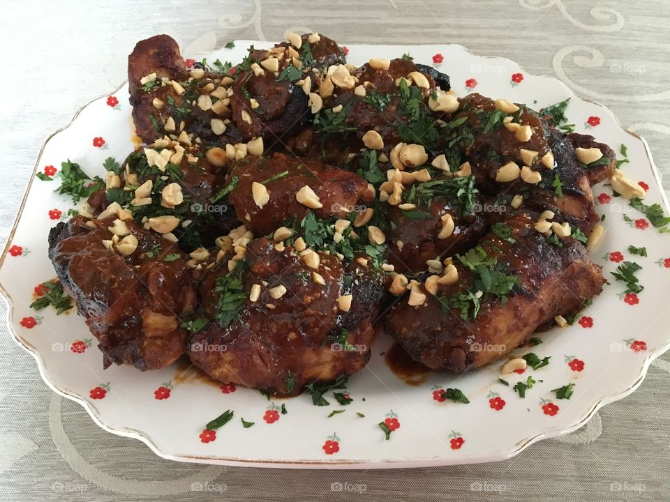 Sweet Chili Thai Chicken Thighs! Flavorful and spicy but not too hot! A taste and sight sensation!