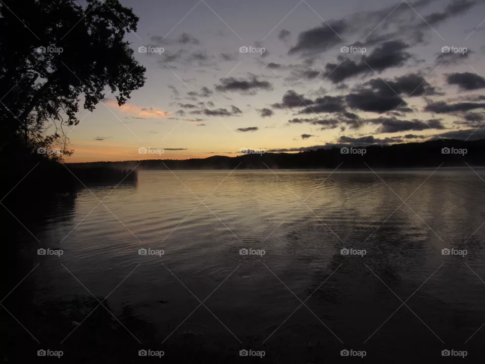 Sunrise off a lake