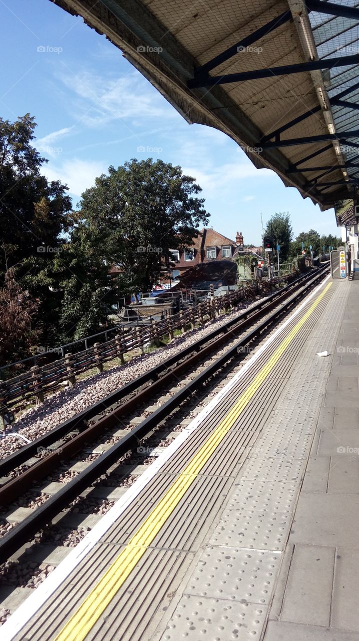 Hounslow Central Station in London, England, during the summer.