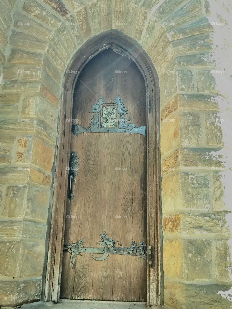 old wood and iron nursery door