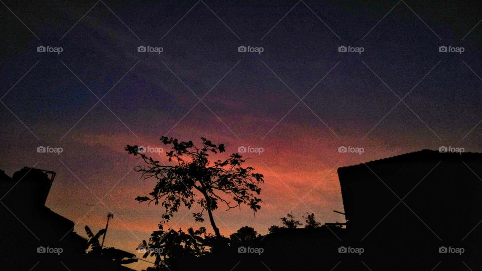 The atmosphere of the sky after sunset