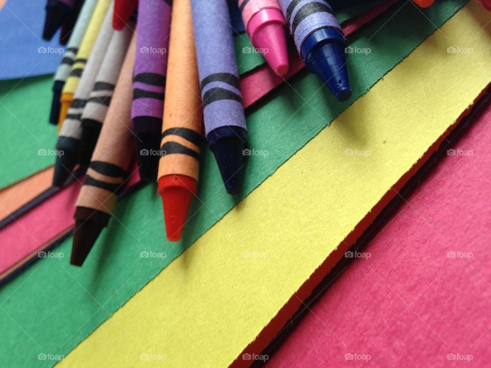 Crayons and construction paper 