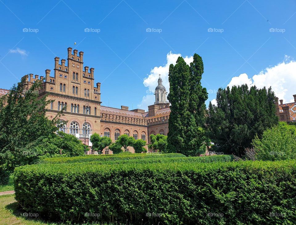 Beautiful old building of the University in Chernivtsi Ukraine 