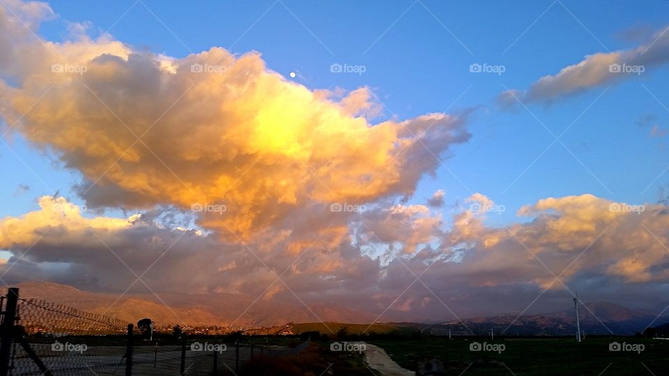 Orange clouds. hemet CA
