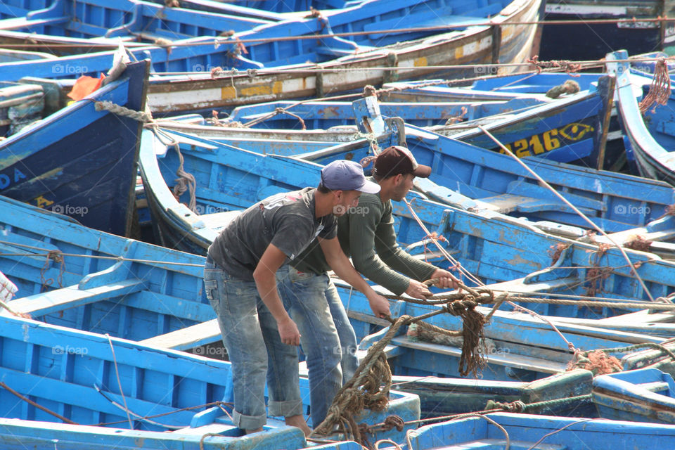 blue fish boat fishing by geebee