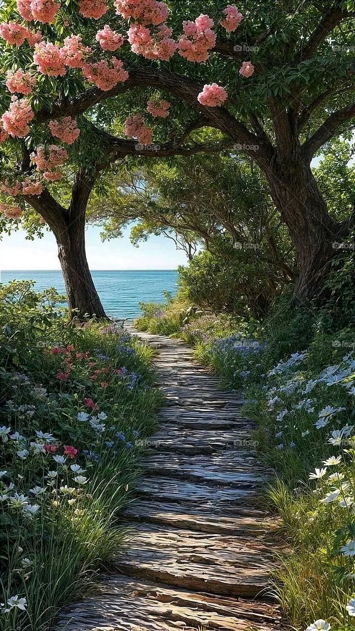 A very beautiful picture, and there is no better picture than it. There is no better picture of green herbs and colorful, red and white roses than it. Glory be to God, the natural and picturesque view, and there is no more