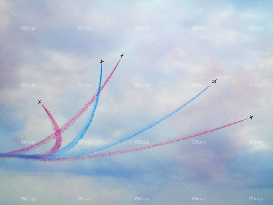 RAF, Red Arrows Formation, Clacton Air Show, UK