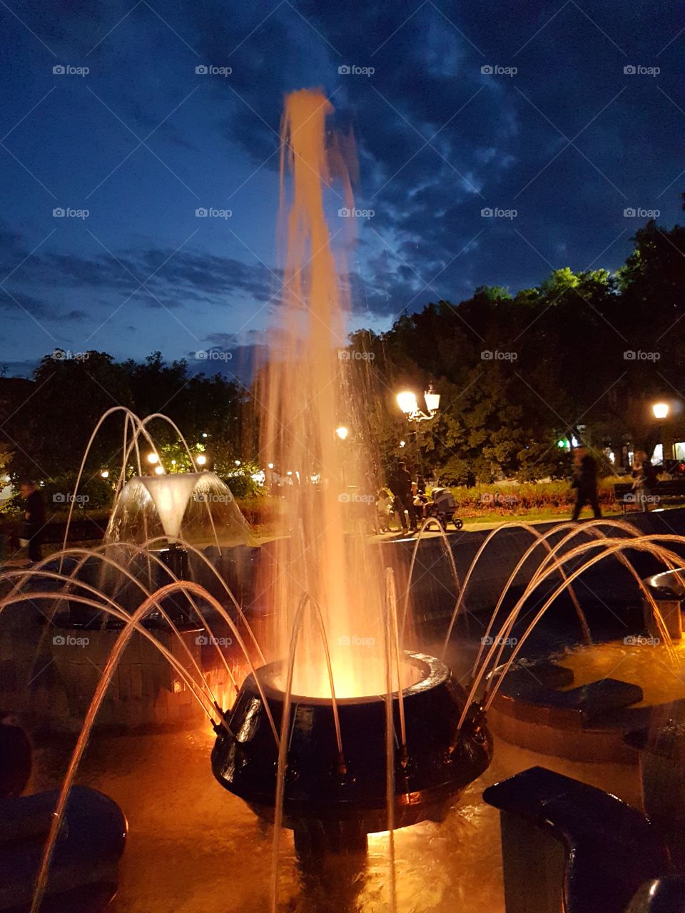 city fountain splash