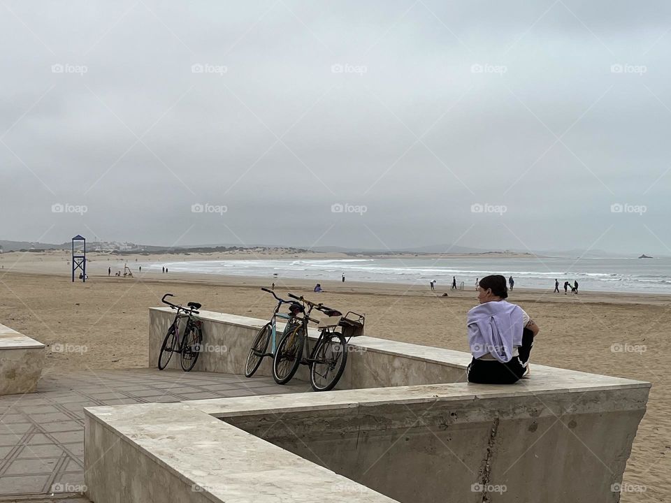 Taking a break near the Atlantic Ocean