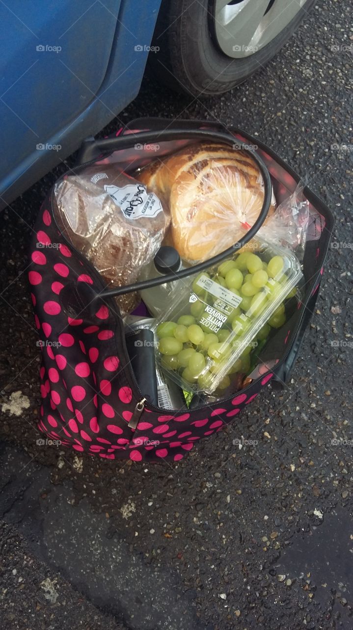 Bag full of groceries