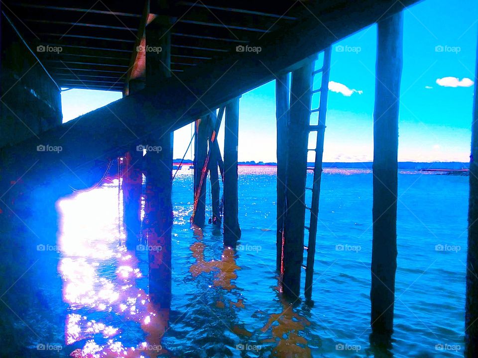 sunlight under the dock