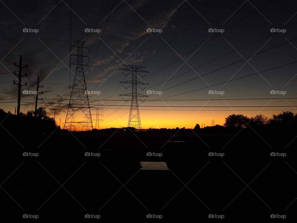 Sunny evening skyline in Texas