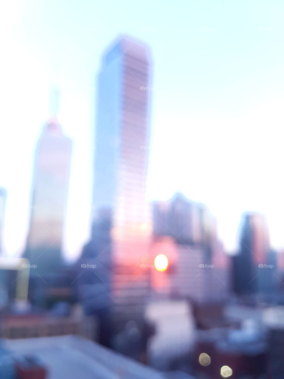 View of defocused city