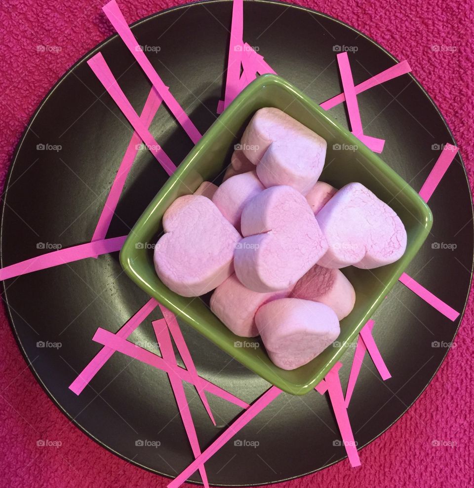 Pink marshmallows with confetti