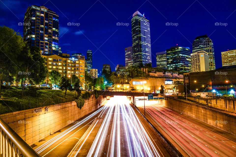 City light trails