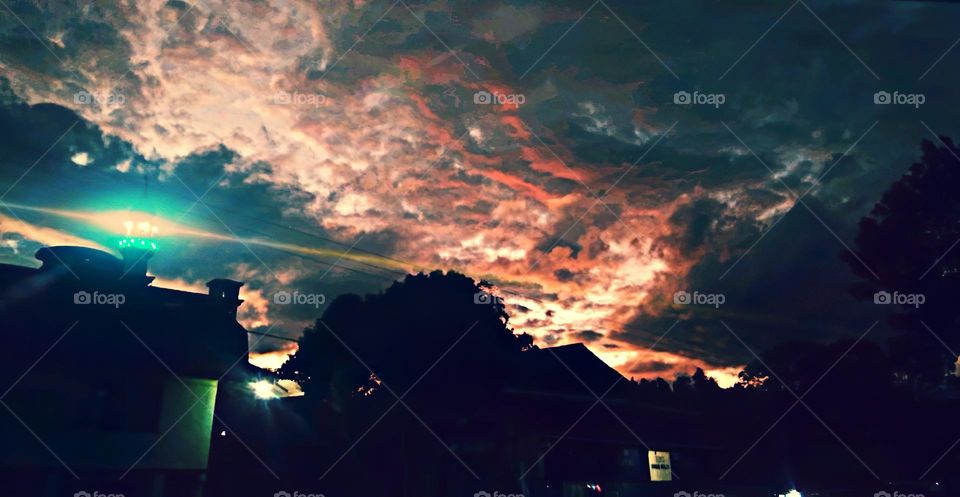 Evening sky over the minaret of the mosque-Bittuang, TanaToraja-south Sulawesi Indonesia...