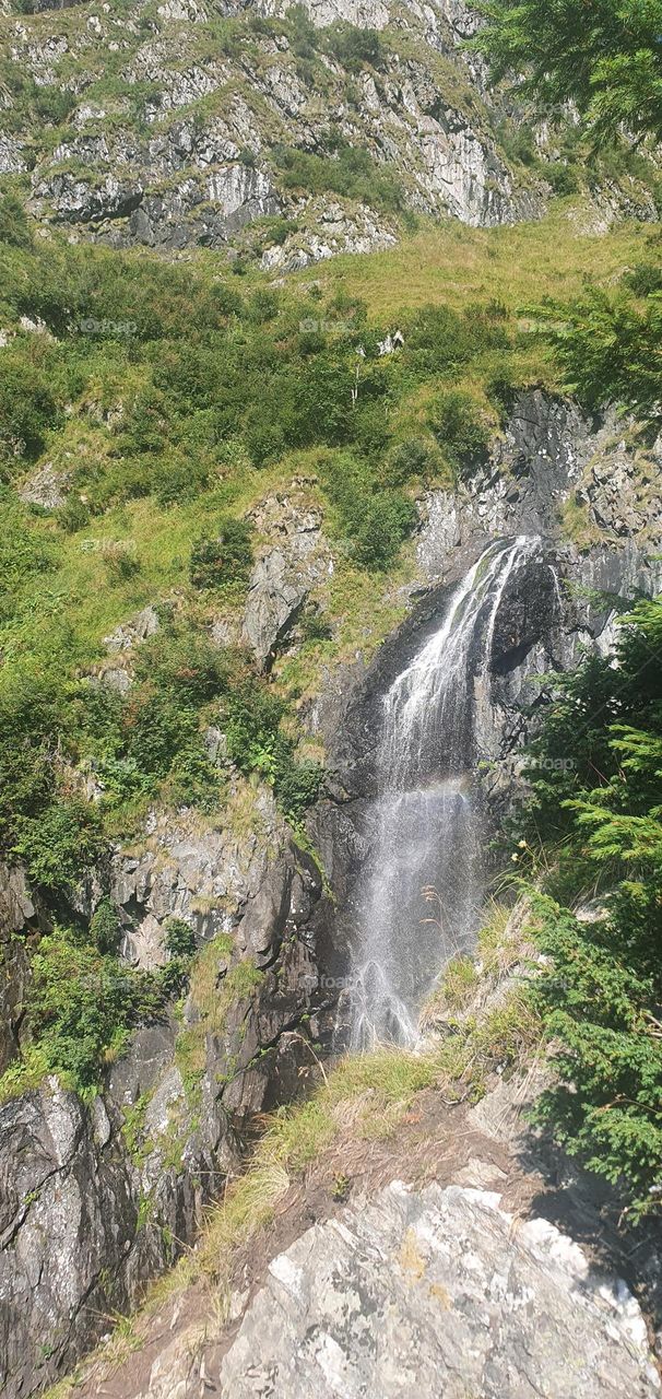 Waterfall on Carpathian mountains