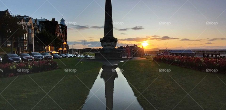 St Andrew's war memorial sunset
