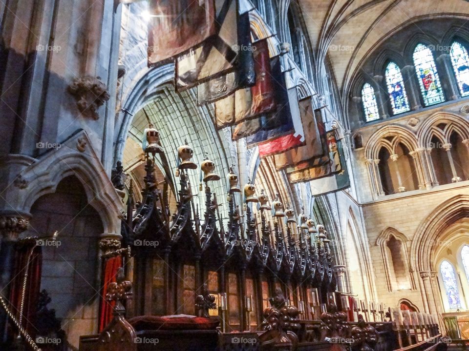 Cathedral seats and flags