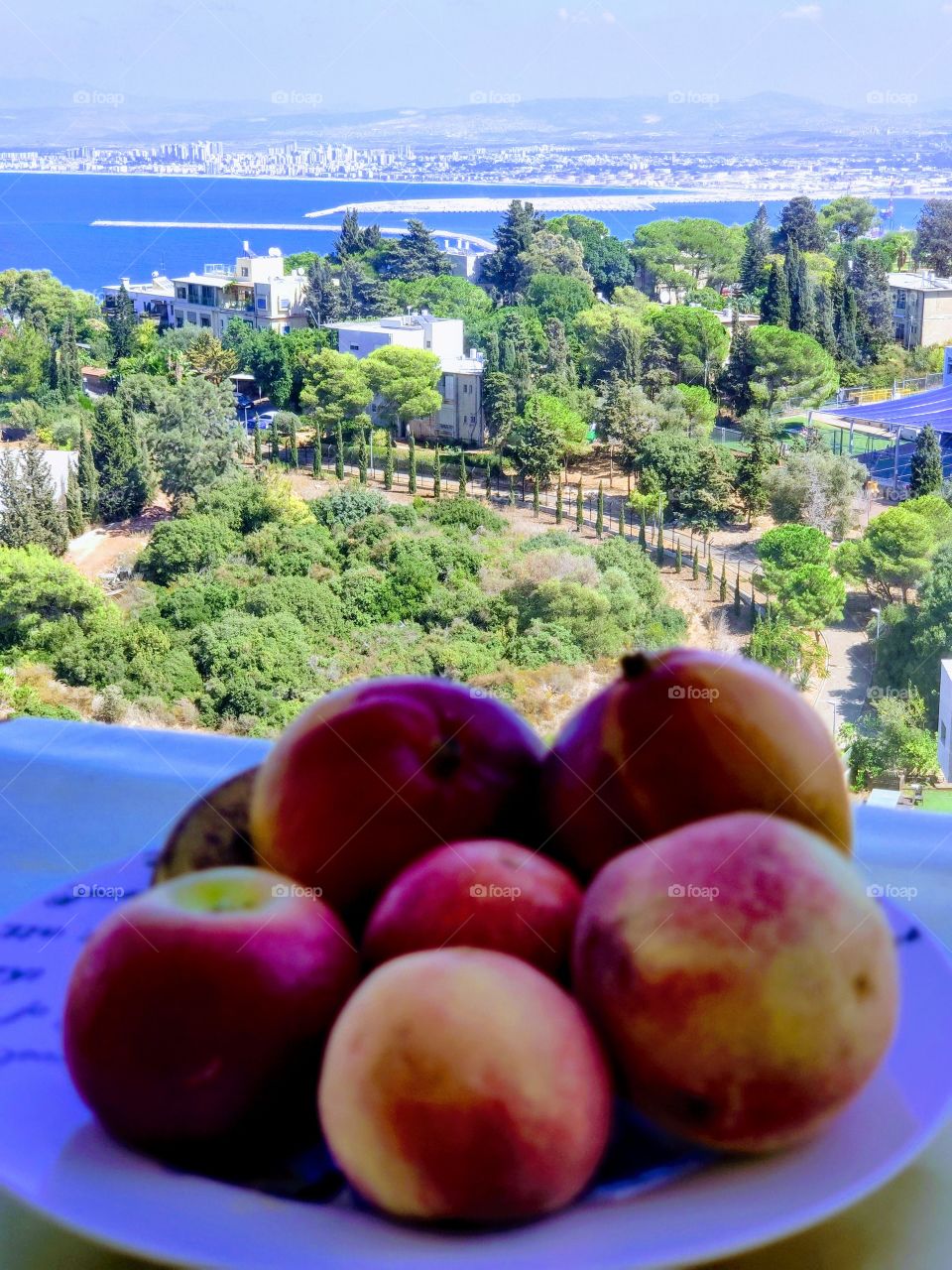 Fruit on the background of the sea