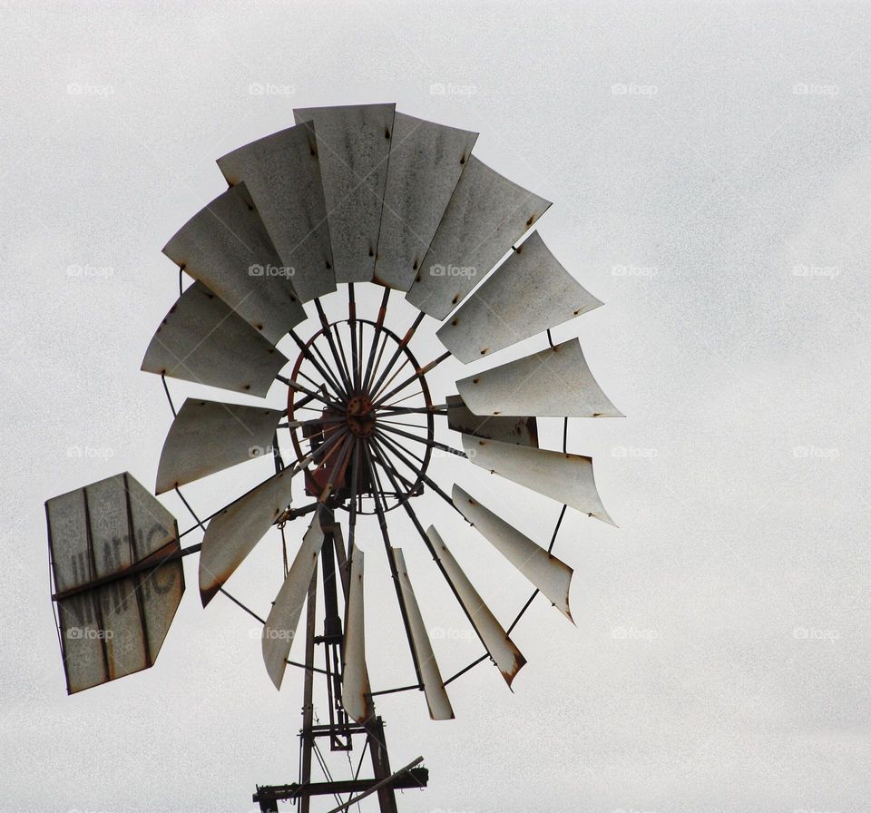 metal blades of a windpump